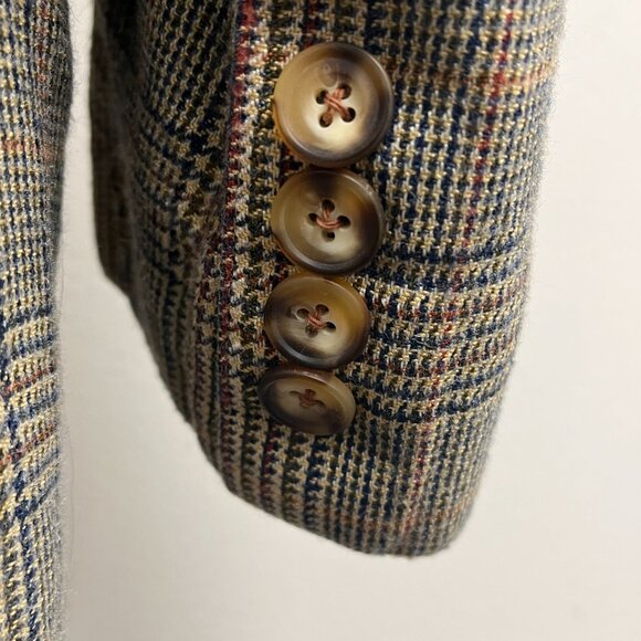 Faconnable glen plaid  jacket blazer vintage wool S - Picture 8 of 12